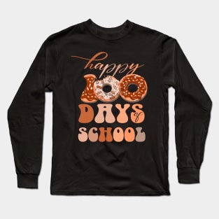 100th days of school Funny groovy donuts kindergarten Teachers Long Sleeve T-Shirt